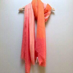 NWT Calvin Klein Dip Dye Rayon Scarf - Orange/Pink
